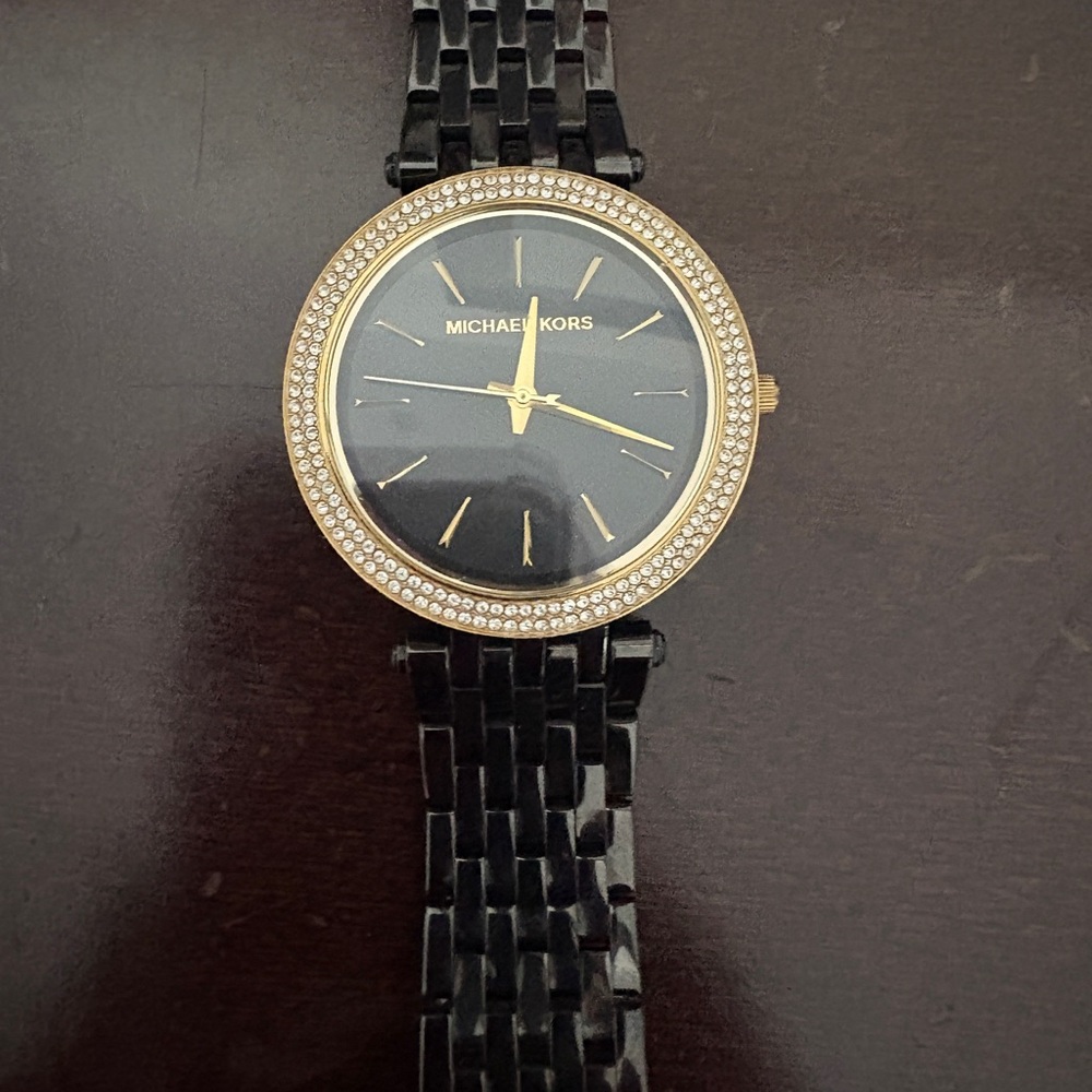Michael Kors Black and Gold Timepiece